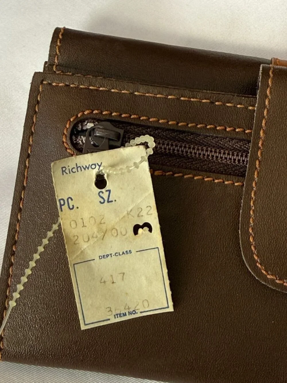 VINTAGE WESTPORT ZIP POCKET MEMO PAD BROWN LEATHER WALLET CLUTCH WOMENS TAIWAN